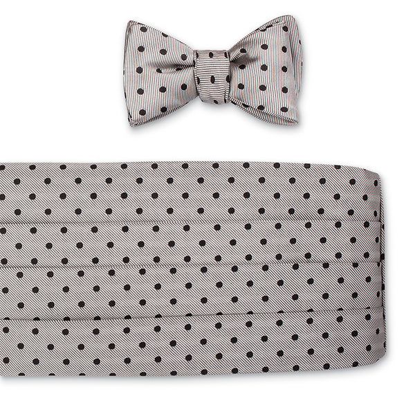 Orange/White Windsor Dots Cummerbund Set