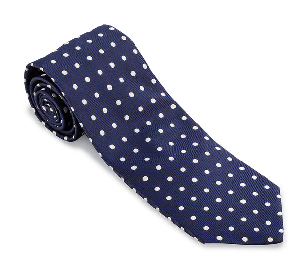 Navy/Silver Vero Dots Necktie