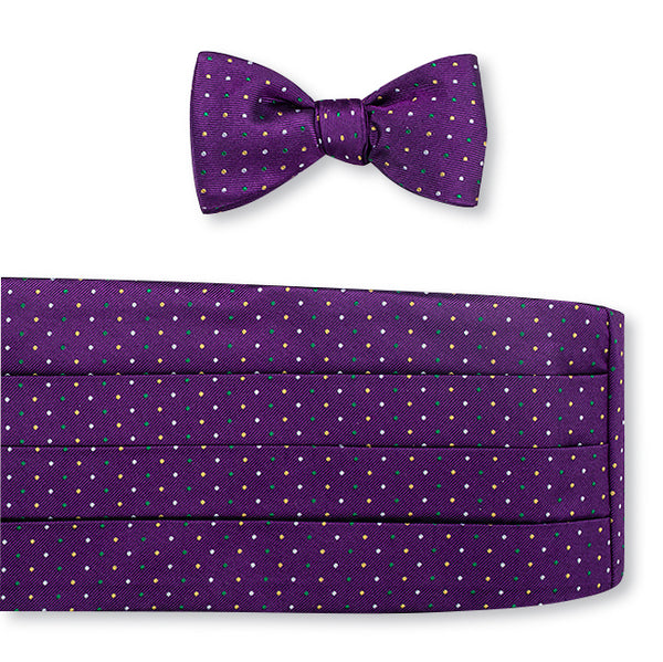 mardi gras polka dots cummerbund