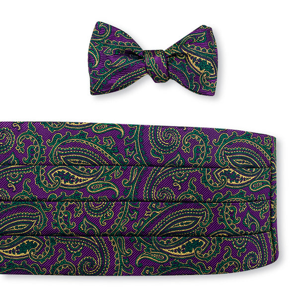 mardi gras paisley cummerbund