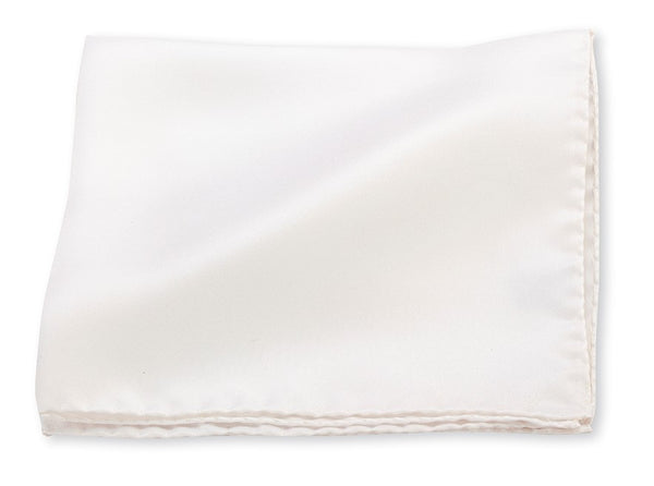 Solid Off-White Silk Pocket Square