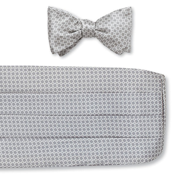 silver cummerbund set