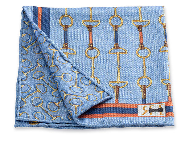 Light Blue Girth & Bit Pocket Square