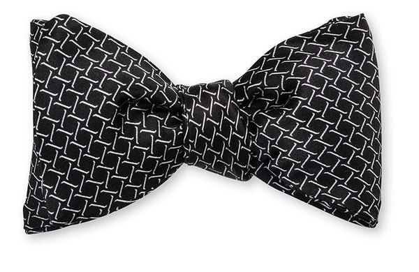 black satin bow tie