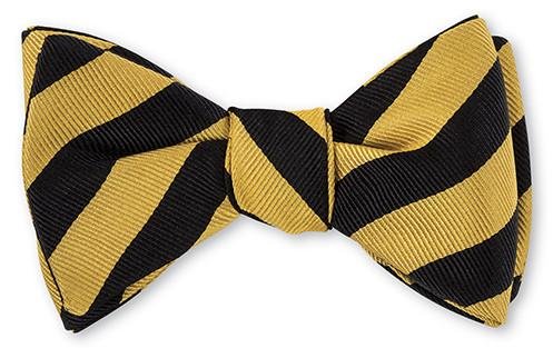 Black/ Gold Bar Stripes Bow Tie - B631 R. Hanauer Bow Ties