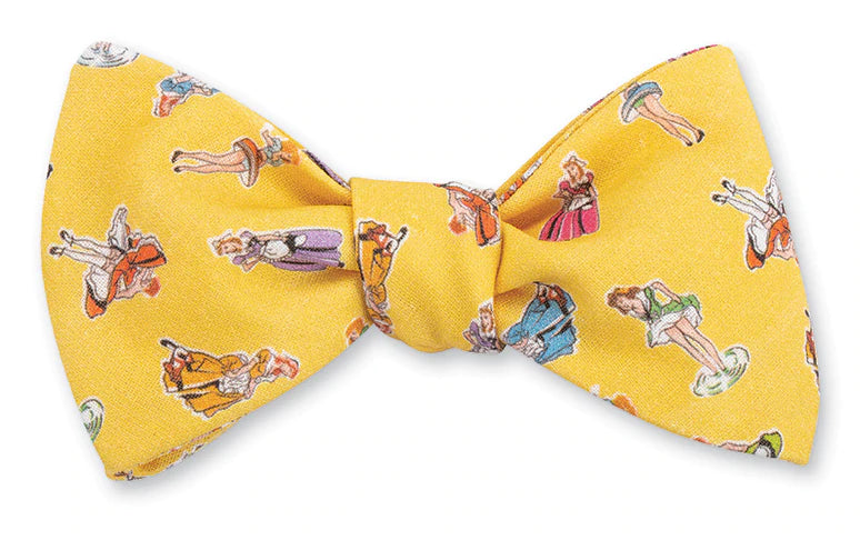Behind the Pinup Fabric Bow Tie "Springmaid Girls"