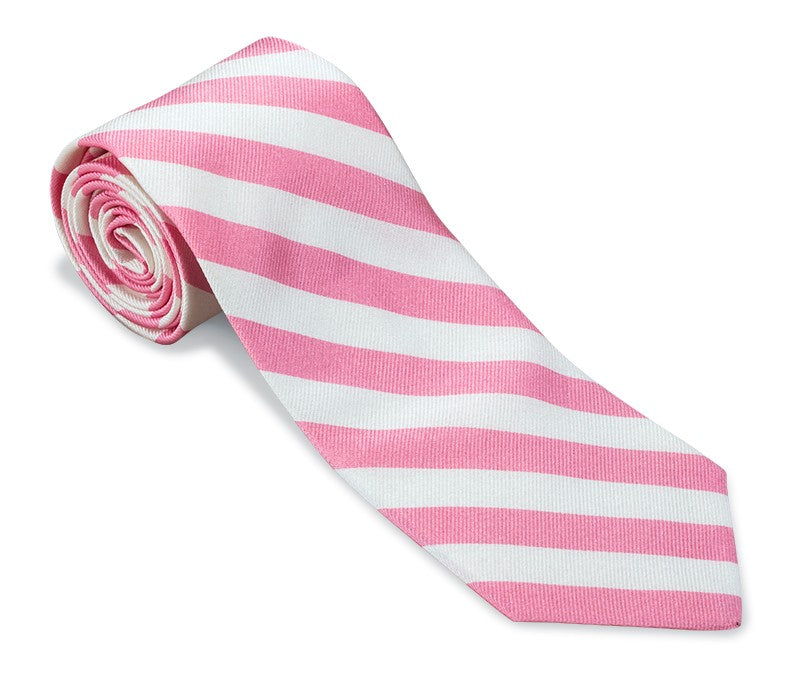 Pink/White Bar Stripes Necktie
