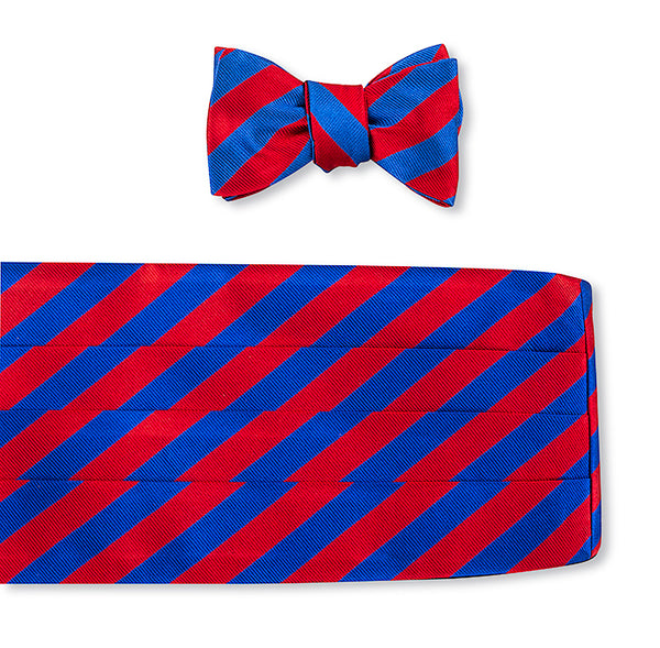 Blue/Red Bar Stripes Cummerbund Set