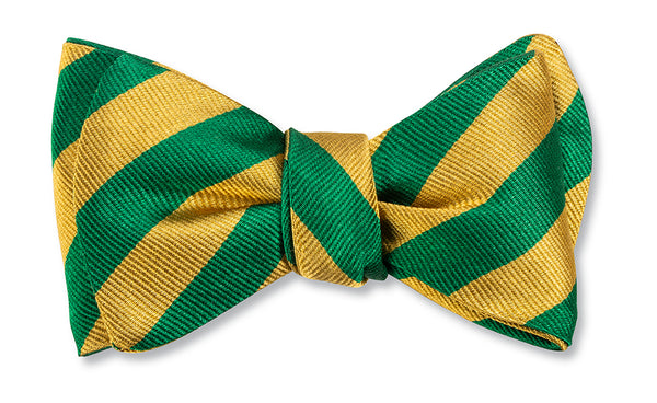 Gold/Green Bar Stripes Bow Tie