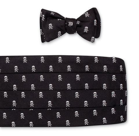 Black/White Houndstooth Cummerbund Set