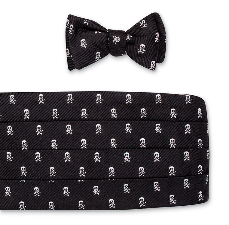 Black/White Houndstooth Cummerbund Set