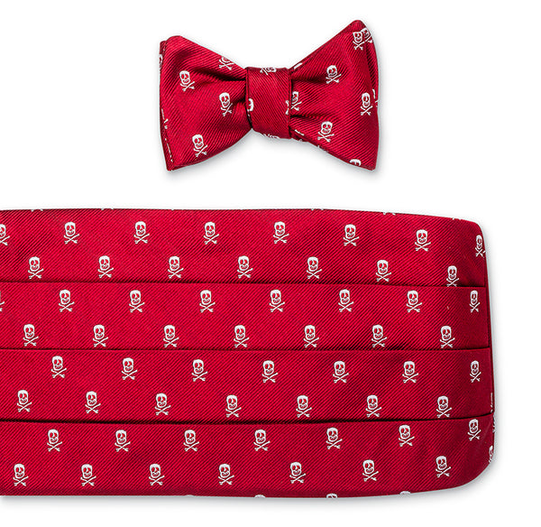 Red/White Jolly Rogers Cummerbund Set