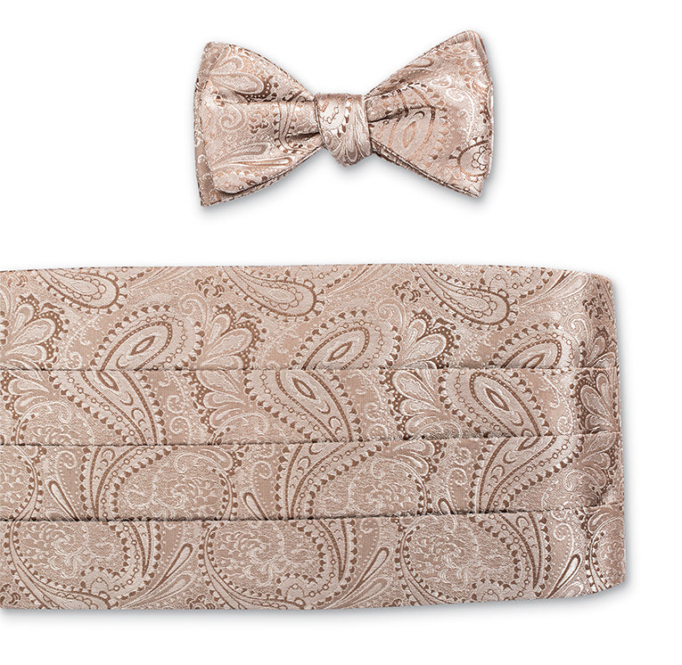 Champagne Paisley Cummerbund Set