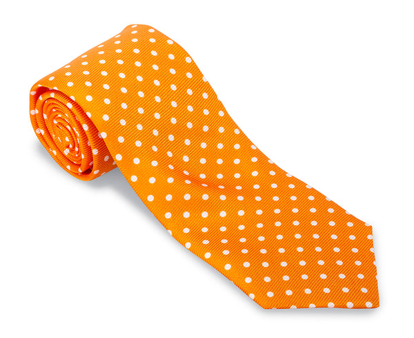 Orange/White Windsor Dots Necktie