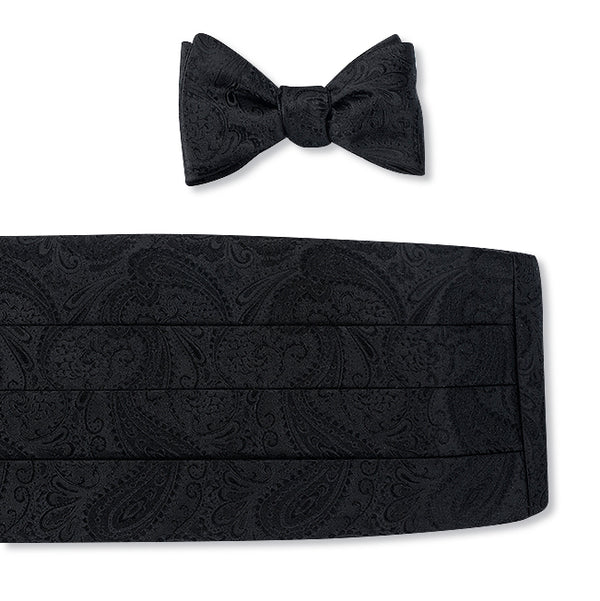 Black Paisley Cummerbund Set