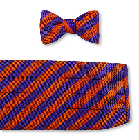 orange purple cummerbund set