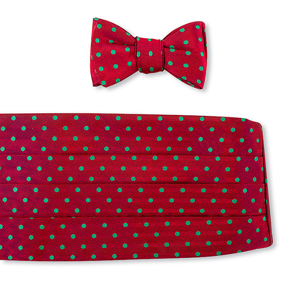 Red/Green Vero Dots Cummerbund Set