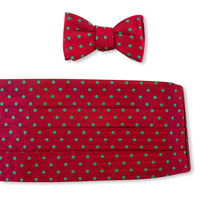 Red/Green Vero Dots Cummerbund Set