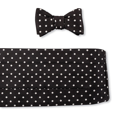 Black/Silver Vero Dots Cummerbund Set