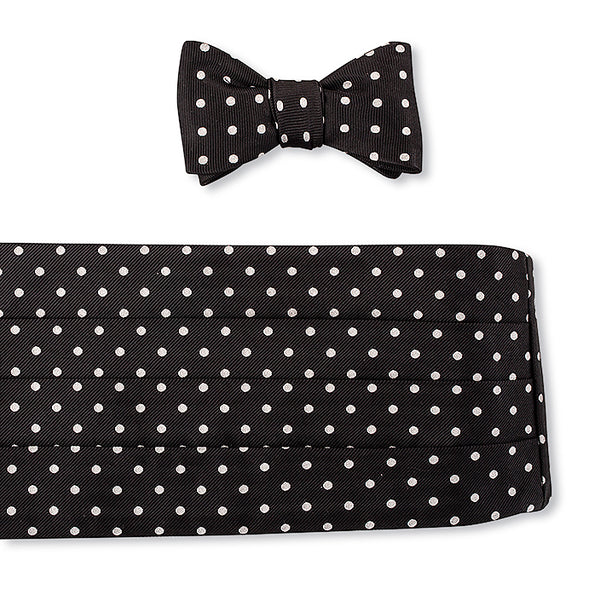 Black/Silver Vero Dots Cummerbund Set
