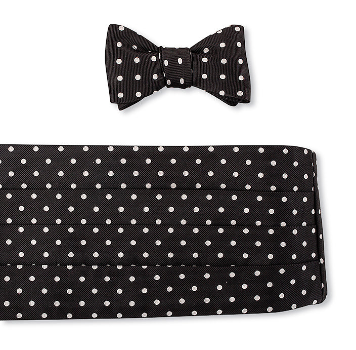 Black/Silver Vero Dots Cummerbund Set