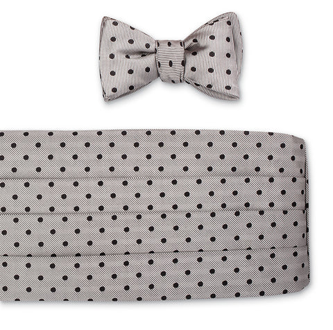 Orange/White Windsor Dots Cummerbund Set