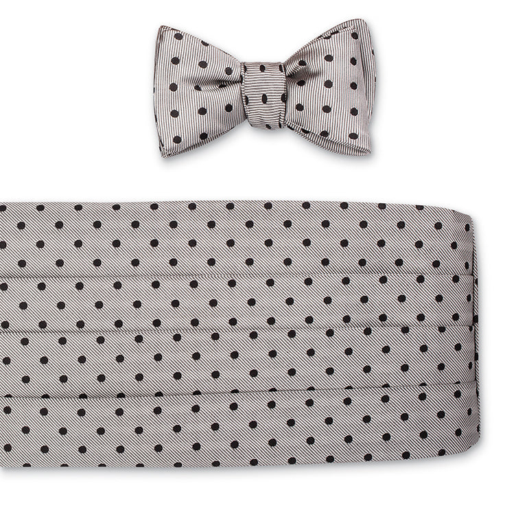 Orange/White Windsor Dots Cummerbund Set