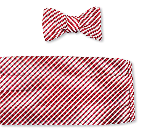 Red/ White Sherman Stripes Cummerbund Set