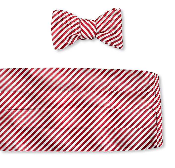 Red/ White Sherman Stripes Cummerbund Set