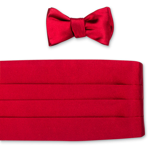 Red Derwin Repp Cummerbund Set