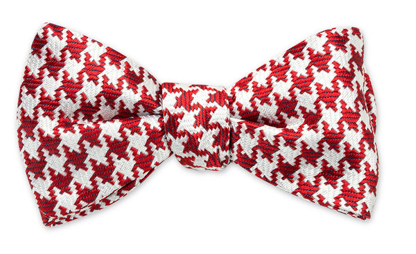 Red/White Large Houndstooth Bow Tie