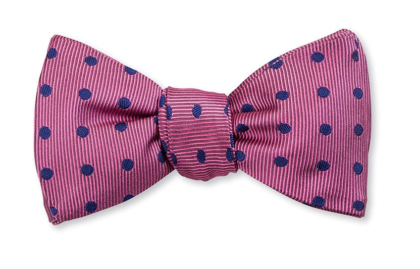 Pink/Navy Vero Polka Dots Bow Tie