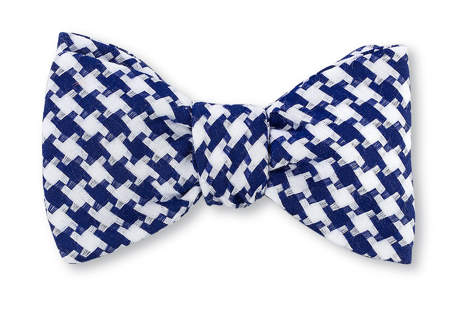 Royal/White Check Bow Tie