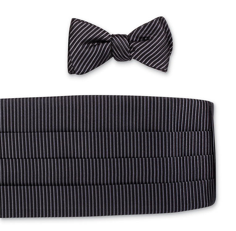 Black Ottoman Cummerbund Set