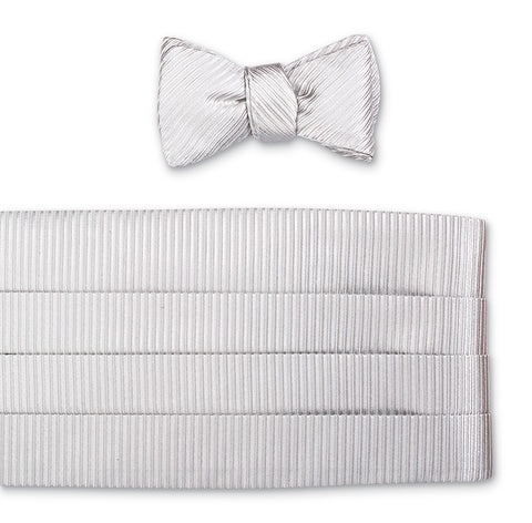 Silver Ottoman Cummerbund Set