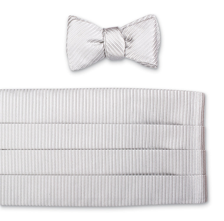 Silver Ottoman Cummerbund Set