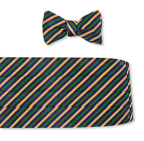 Mardi Gras Narrow Stripes Cummerbund Set