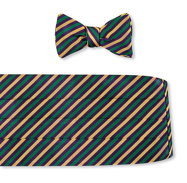 Mardi Gras Narrow Stripes Cummerbund Set