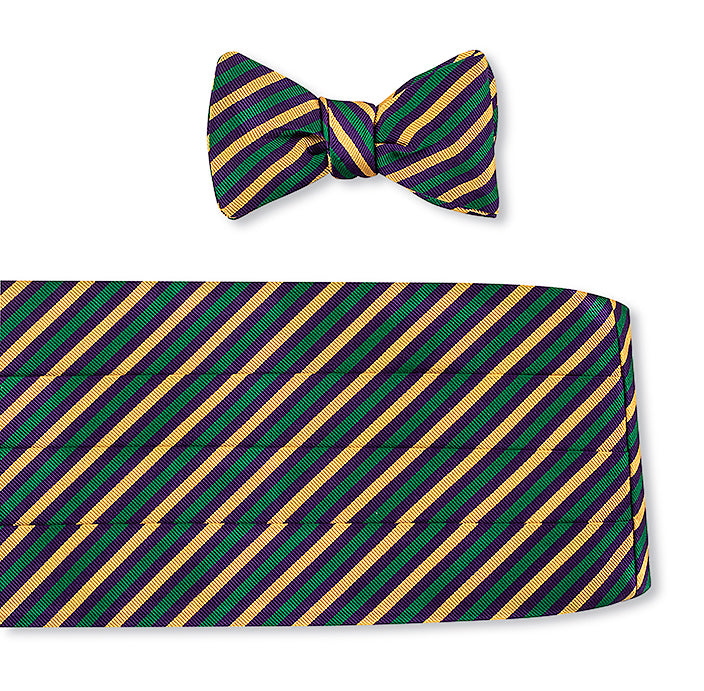 Mardi Gras Narrow Stripes Cummerbund Set