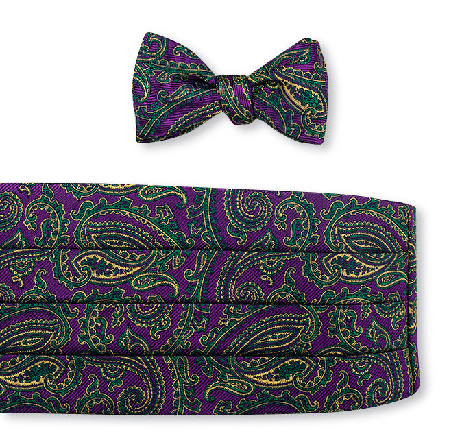 mardi gras paisley cummerbund