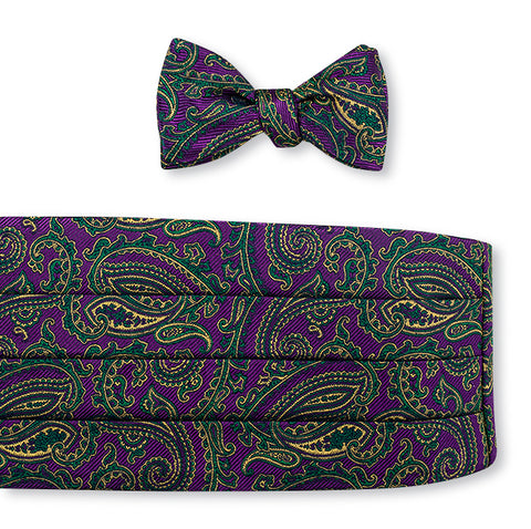 mardi gras paisley cummerbund