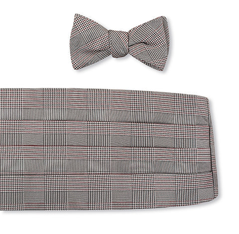 Black/ Cardinal Glen Plaid Cummerbund Set
