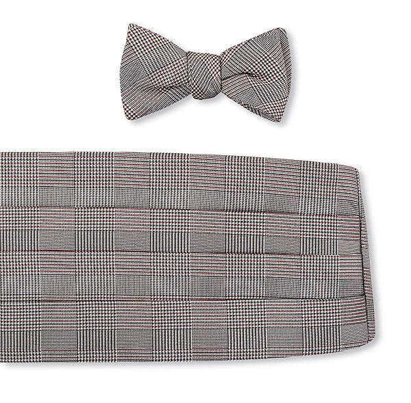 Black/ Cardinal Glen Plaid Cummerbund Set
