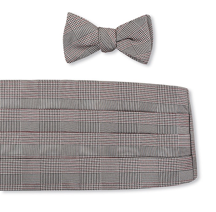 Black/ Cardinal Glen Plaid Cummerbund Set