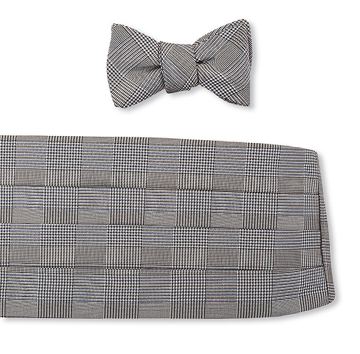 Black/ Royal Glen Plaid Cummerbund Set