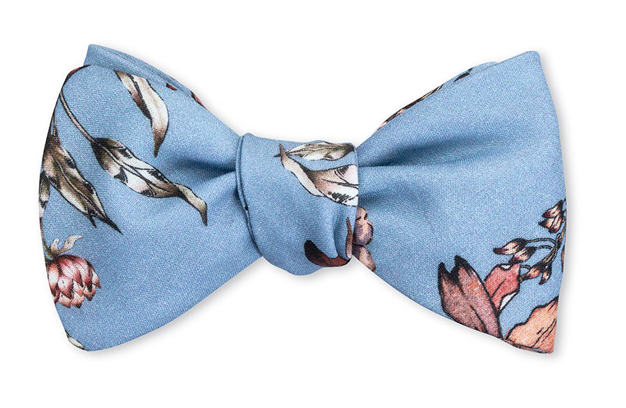 Blue Flower Bow Tie