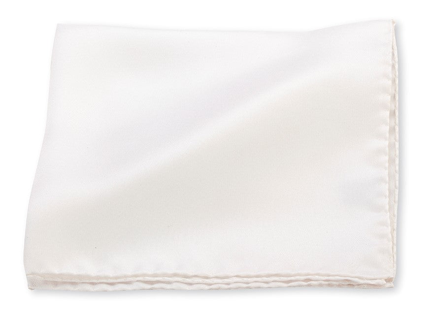 Solid Off-White Silk Pocket Square