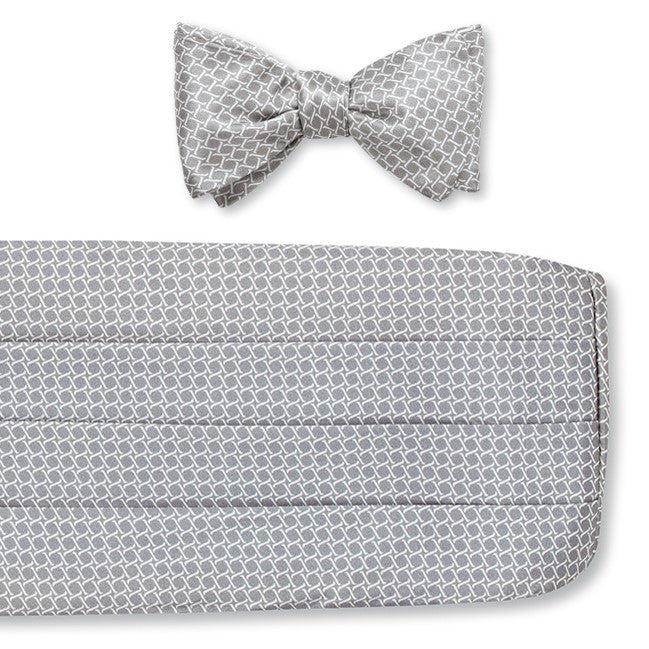 silver cummerbund set