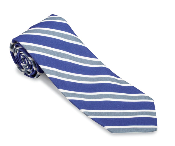 Blue/Gray Clearwood Stripes Necktie