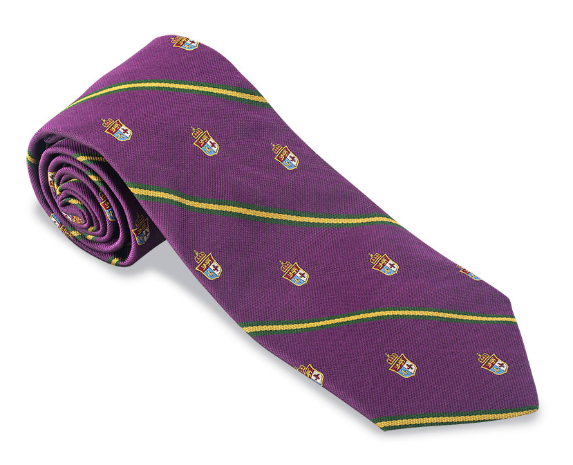 Purple Heraldic Stripes Necktie